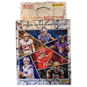 Panini 2024 NFL Sticker and Card Collection Hanger Box 5 Packets Football Cards